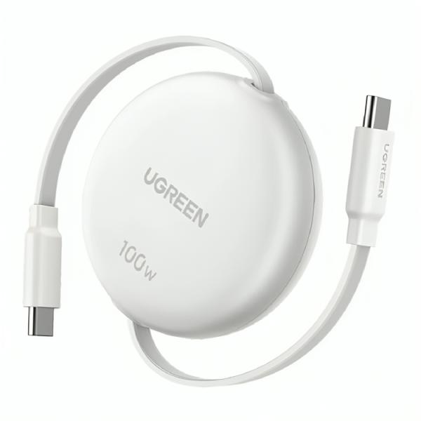 Cable Retractil UGREEN L531 USB-C A USB-C 100W Carga Rapida 95673 Blanco