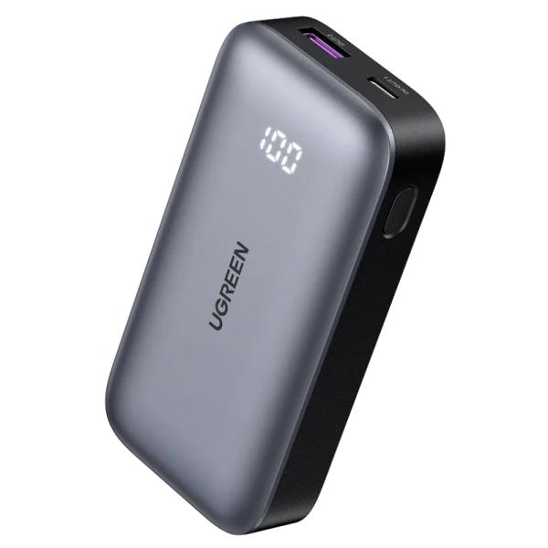 Power Bank UGREEN Pb502 10000Mah USB-C / USB-A Pantalla Led 30W 25185 Gris