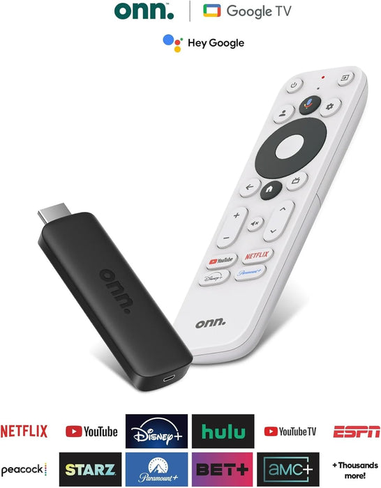 WATCH ONN GOOGLE TV NEGRO STICK DISPOSITIVO STREAMING HD