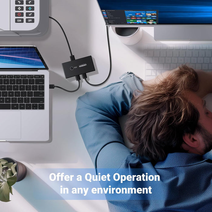 HUB KVM UGREEN US216 DE 2 ENTRADAS Y 4 SALIDAS USB-A