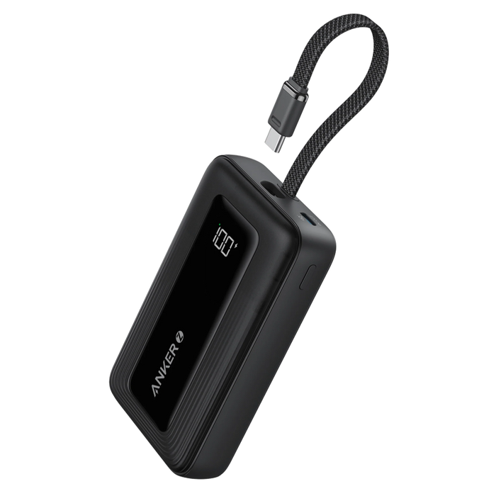 Power Bank Anker Batería Externa 20,000 mAh y 30 W con Cable USB-C, Negro