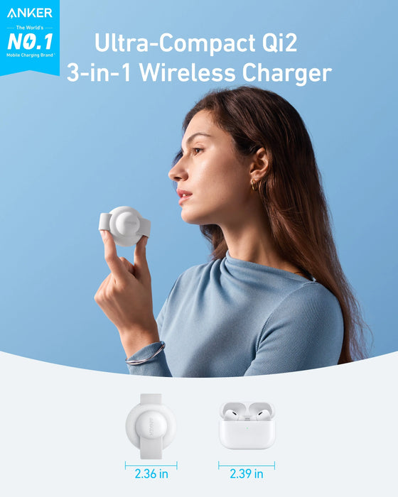 Cargador inalámbrica Anker MagGo 3 en 1