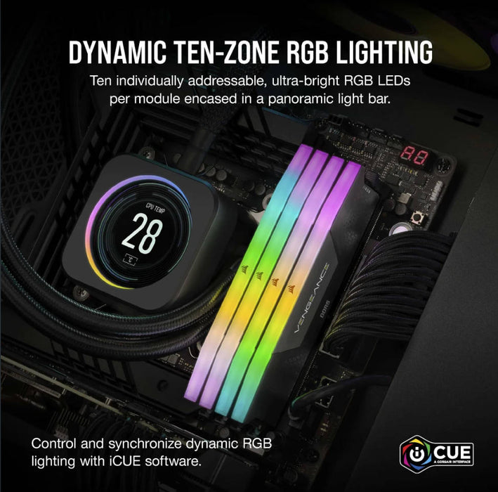 CORSAIR VENGEANCE RGB DDR5 RAM 32 GB (2 x 16 GB) 6000 MHz CL36