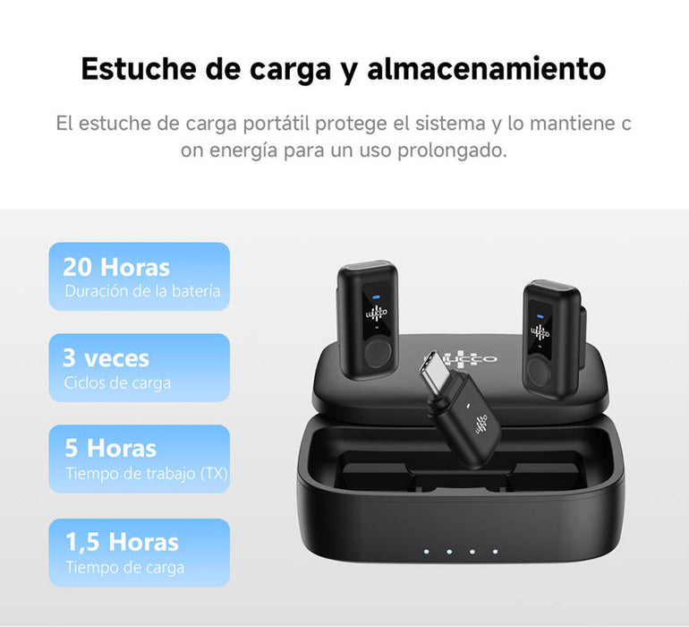 Micrófonos inalámbricos ultra-compactos USB-C para smartphones 2 mics Luucco Link2