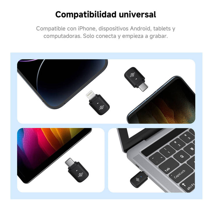 Micrófonos inalámbricos ultra-compactos USB-C para smartphones 2 mics Luucco Link2