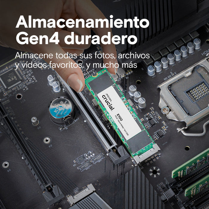 SSD interno Crucial E100 480GB PCIe Gen4 NVMe M.2 SSD