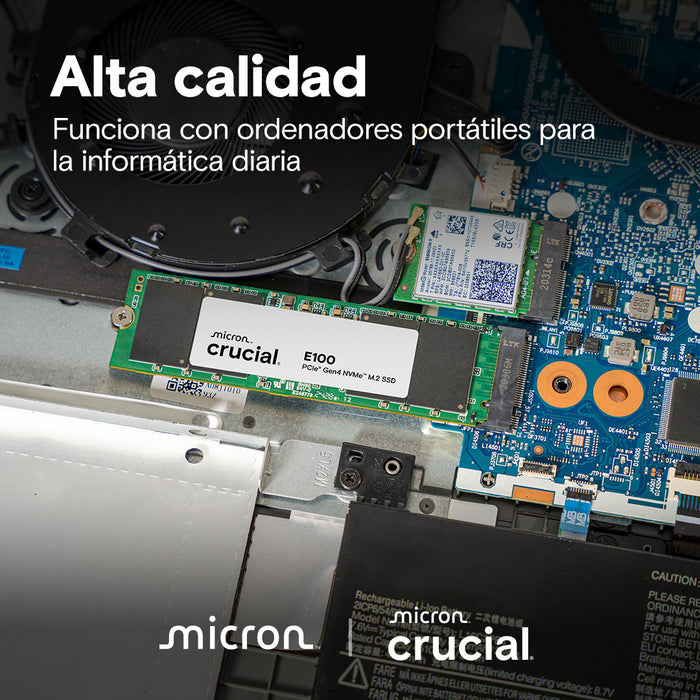 SSD interno Crucial E100 480GB PCIe Gen4 NVMe M.2 SSD