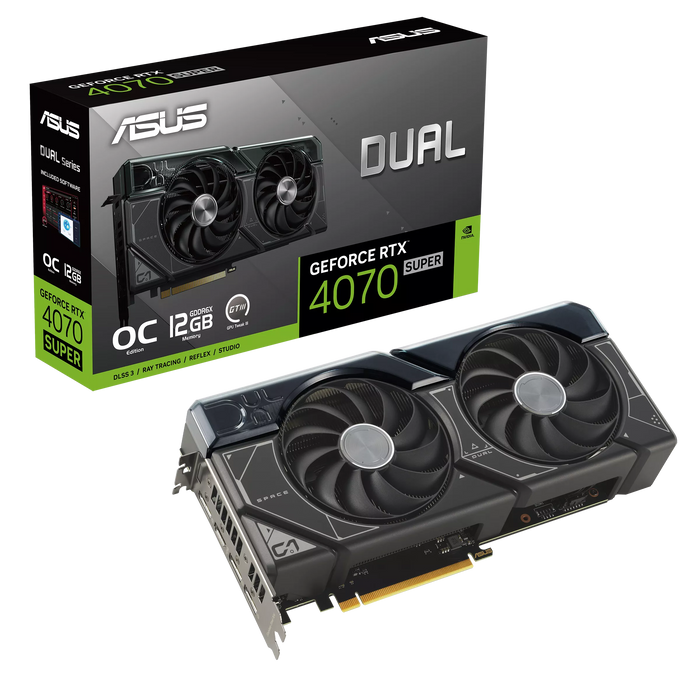 Tarjeta de video ASUS Dual GeForce RTX™ 4070 SUPER OC Edition 12GB GDDR6X