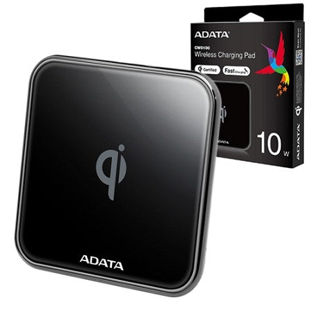 ADATA ACW0100-1C-5V-CBK CW0100 Qi-Certified 10W Wireless Charging Pad